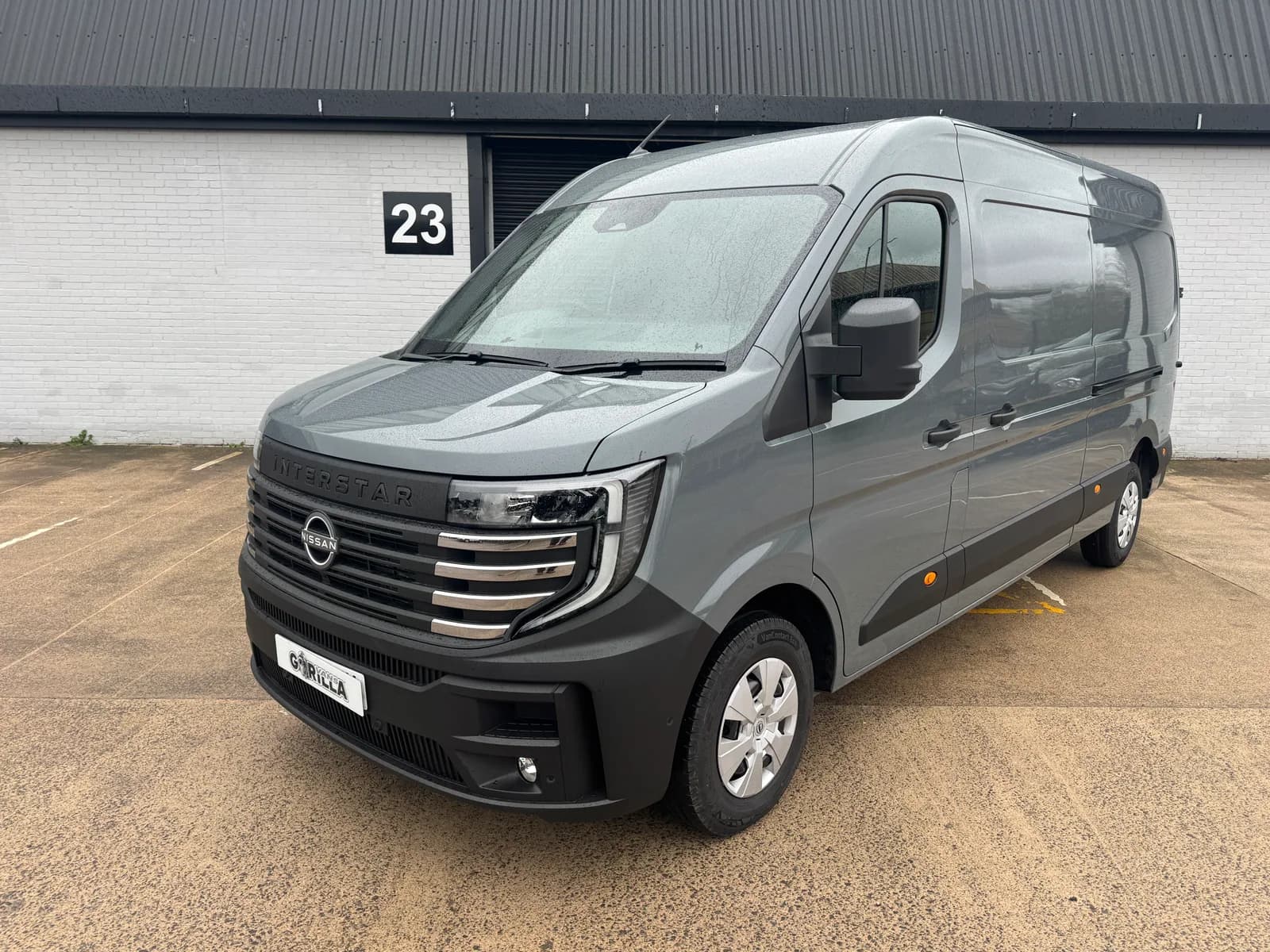 Urban Grey L3 H2 Nissan Interstar Panel Van, front three quarter