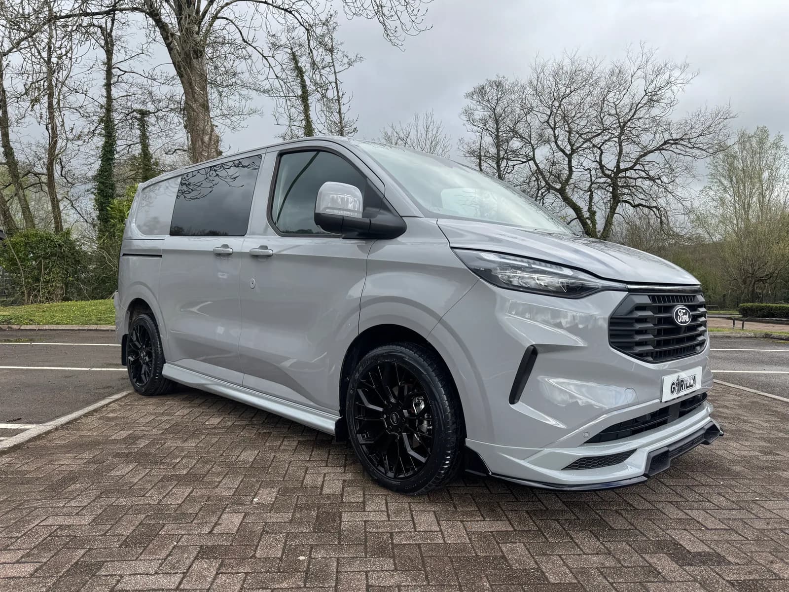 Grey Matter L1 Ford Transit Custom GV Sport Double Cab, front three-quarter view