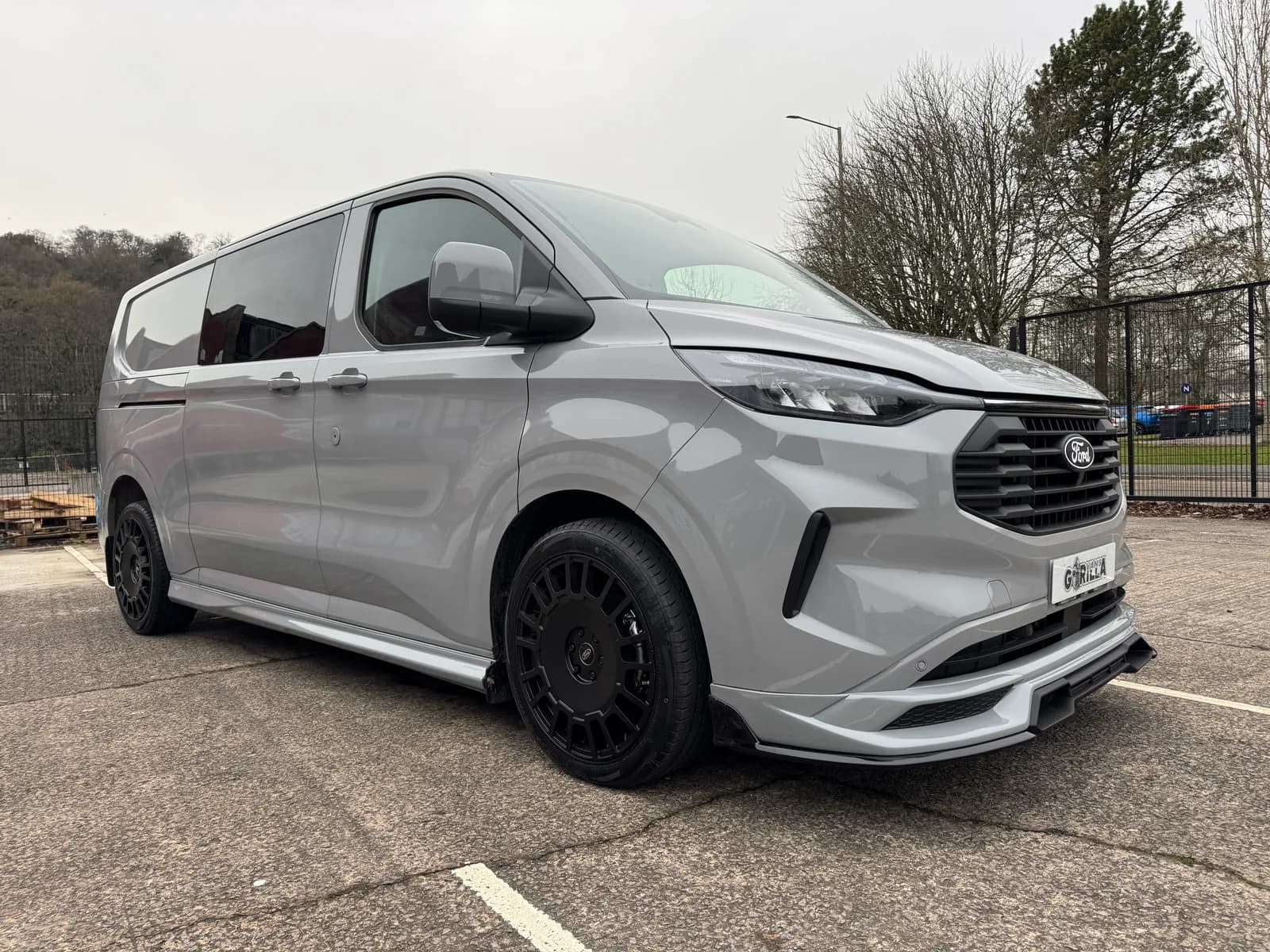 Grey Matter L2 Ford Transit Custom GV Sport Double Cab, front three-quarter view