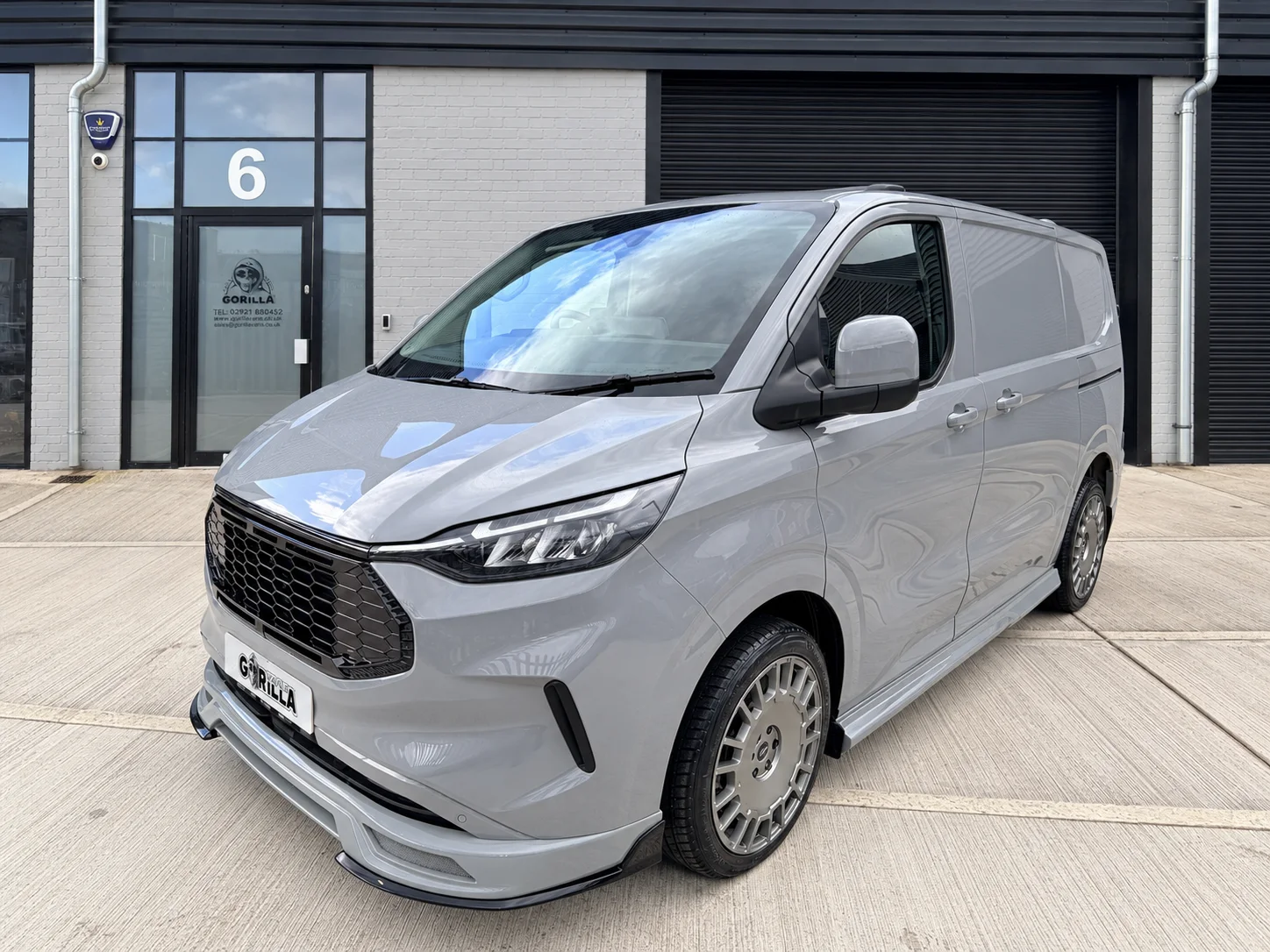 Ford Transit Custom GV Sport panel van in grey — front three-quarter